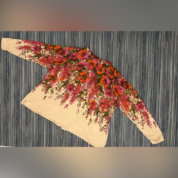 Isaac Mizrahi Live! Size 2XL Women’s Floral Open Cardigan - Picture 2 of 7